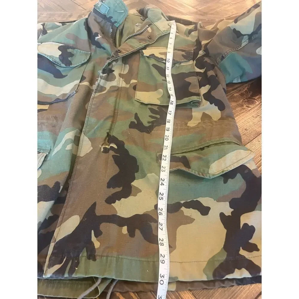 US Military Camo Hooded Jacket Men Medium Hunting Utility Tactical Work Outdoor